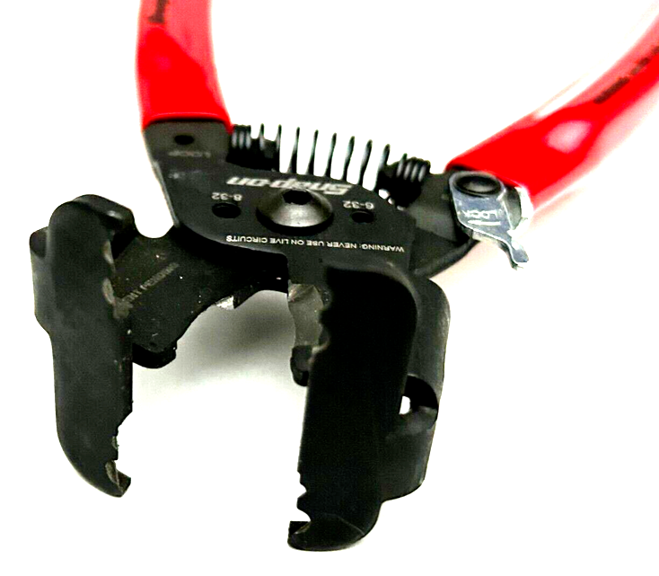 Thumbnail: New Snap-on™ PWCHHD7 RED Soft Grip 7" Inline Wire Stripper / Cutter USA
