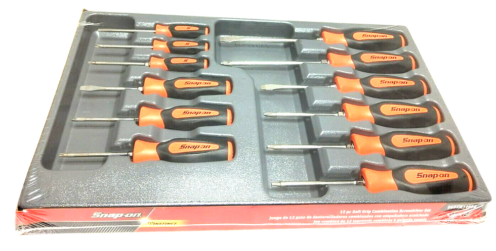 New Snap-on™ SGDXW120BO 12pc Orange Soft Grip Combination Screwdriver Set Sealed