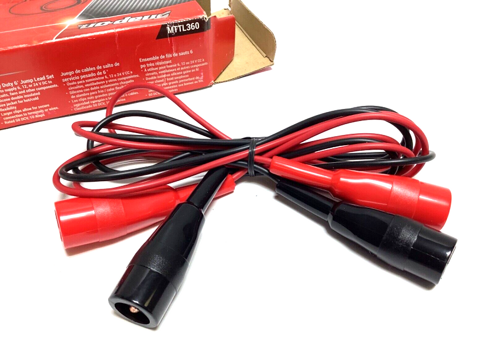 Thumbnail: NEW Snap-on 60" Alligator clips black & Red M-duty jumper leads MTTL360
