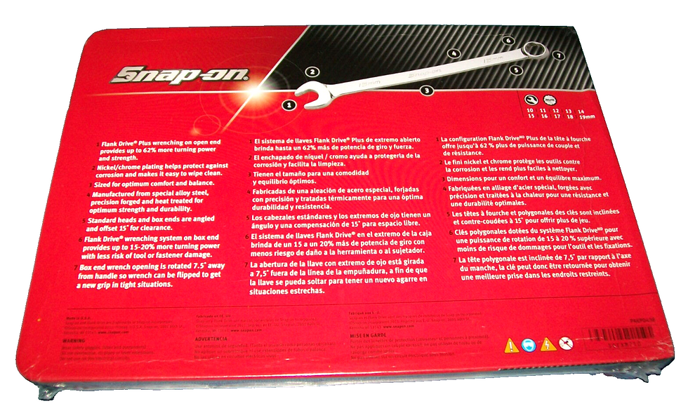 Thumbnail: NEW Snap-on™ 10 thru 19 mm 12-point box FLANK drive PLUS Wrench Set SOEXM710