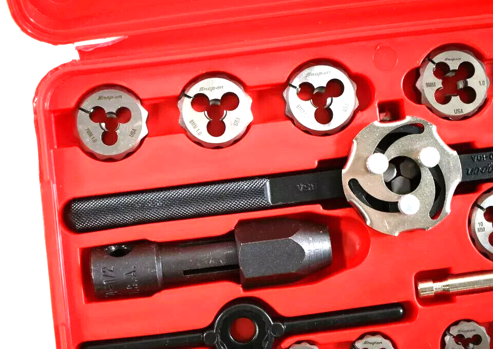 Thumbnail: New Snap-on™ TDM117A 3 to 12 mm NF / NC METRIC Tap and Die Set