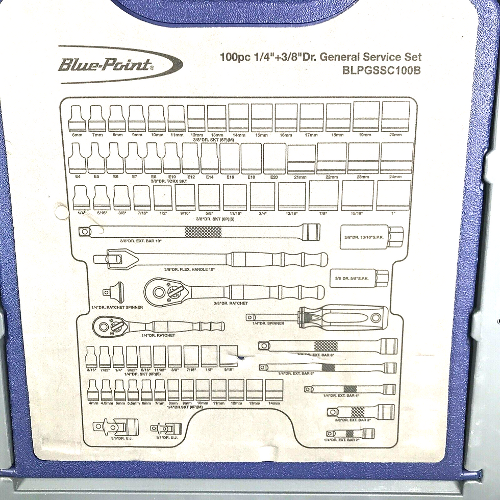 Thumbnail: NEW Blue Point BLPGSSC100B 100 Piece 1/4" & 3/8" Drive General Service Set