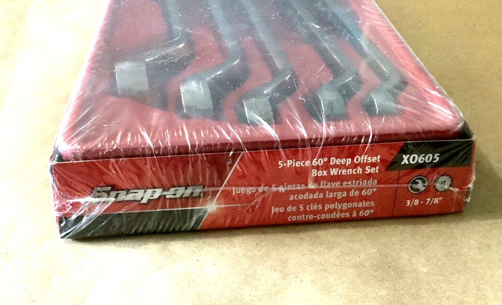 Thumbnail: New Snap-on™ 3/8" thru 7/8" 12-point DEEP Offset box ended wrench Set XO605