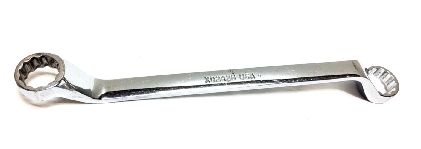 Snap-on XO2024 5/8" & 3/4" 12-point box deep offset Wrench Old Logo Nice