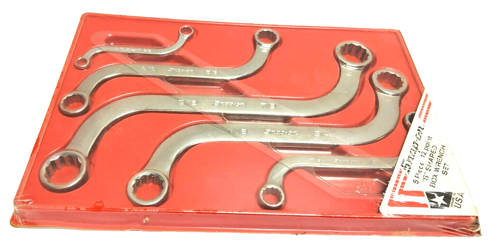 NEW Snap-on™ 5/16" to 7/8" 12-point box S-Shaped Obstruction Wrench Set SBX605