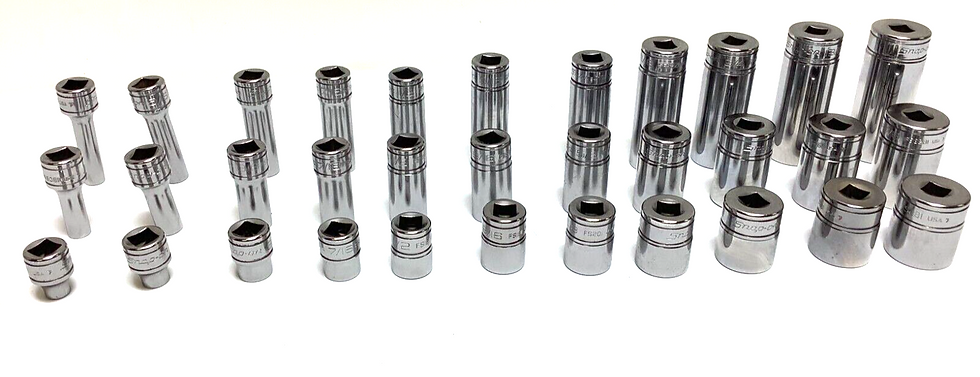 New Snap-on™ 3/8" drive 1/4" thru 7/8" 6-point Shallow Semideep Deep Socket Set