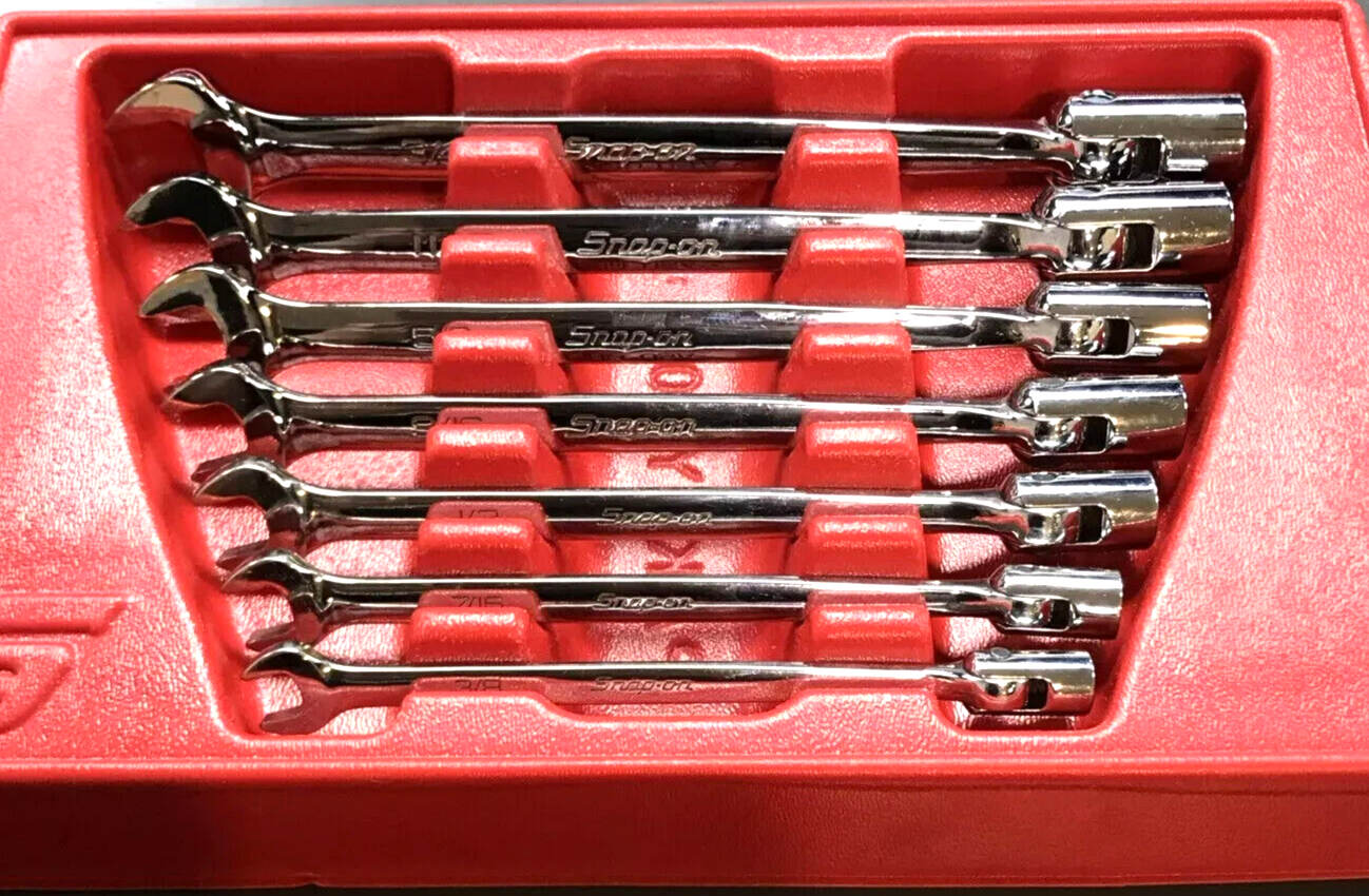 MINT Snap-on™ 12pt 7pc Swivel Flex Socket Combination Wrench Set FHO12B - FHO24B