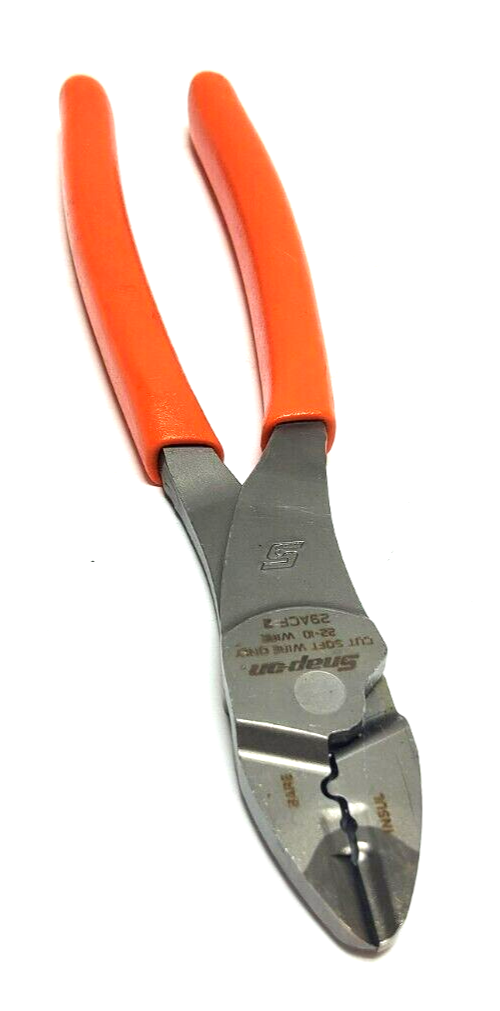 Thumbnail: New Snap-on™ Terminal Crimping Pliers Cutters Crimper 9 3/8" 29CFO 29CF Orange