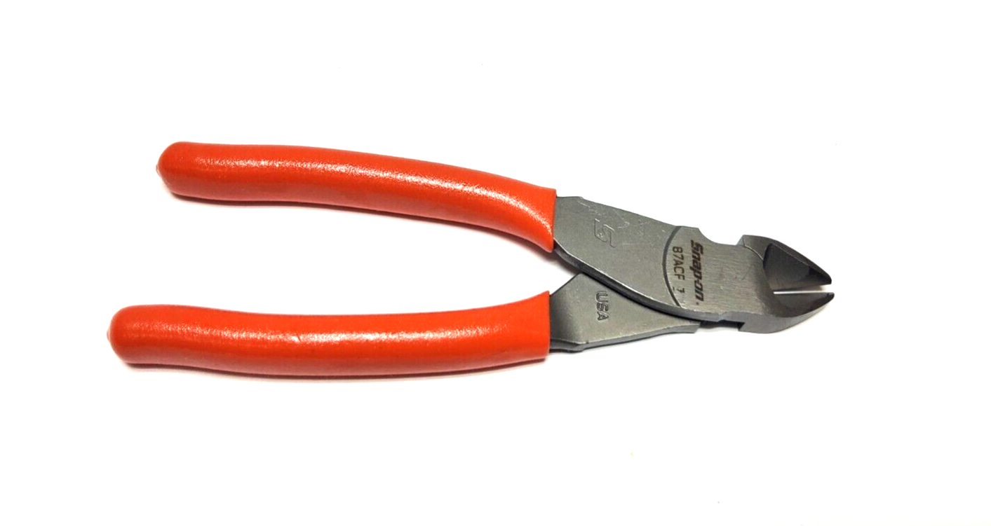 New Snap-on™ 87ACFO 87ACF Diagonal Cutters Cutting Pliers Orange Vinyl Grip