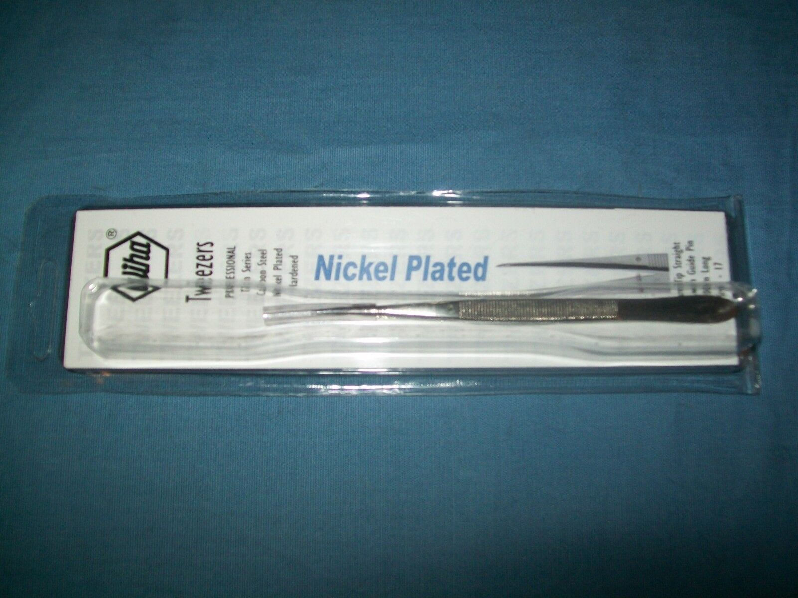 NEW Wiha 42012 Standard Tip Straight Sturdy with Guide Pin Tweezers 120 mm long