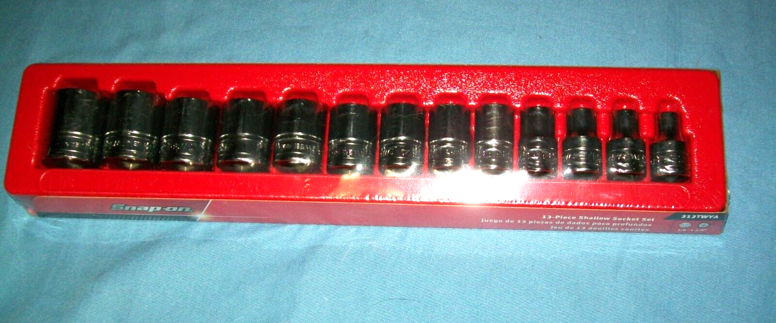 NEW Snap-on™ 1/2" drive 6-point Shallow socket SET 3/8" thru 1 1/8" 313TWYA Seal