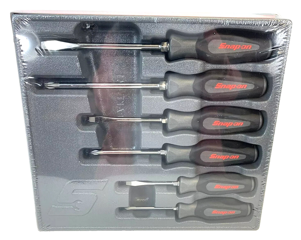 New Snap-on™ SGDX60BT 6pc Dark Titanium Soft Grip Screwdriver Set 3 Phillips