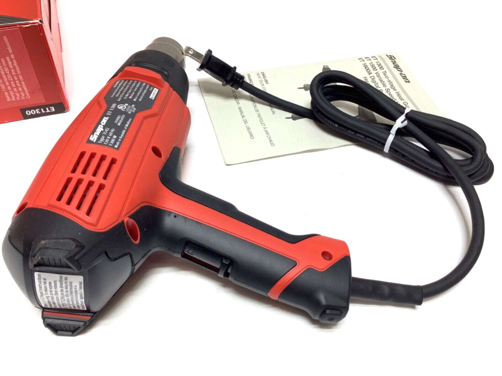 New Snap-on™ ET1300 Two-stage Temperature Heat Gun