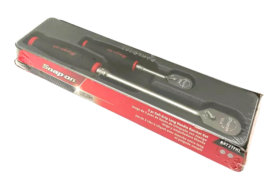 New Snap-on™ RAT2TFHL 2-pc 1/4" & 3/8" Drive RED Soft Grip Ratchet Set FHL80