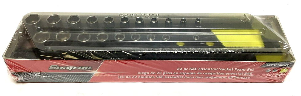 NEW Snap-on™ 122STTMFHV 1/4" drive 3/16" thru 5/8" 6-pt Socket Set Hi-Viz Foam