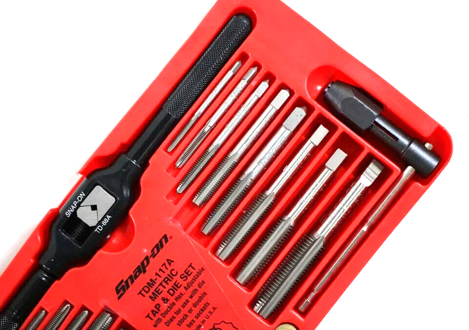 Thumbnail: New Snap-on™ TDM117A 3 to 12 mm NF / NC METRIC Tap and Die Set