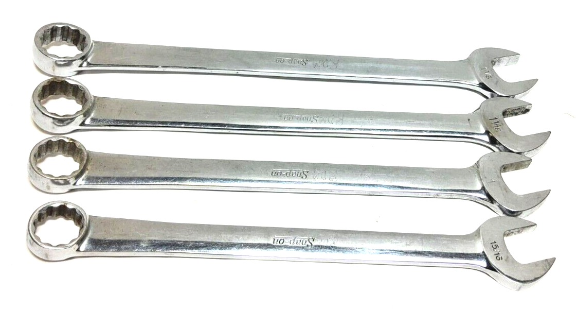 Snap-on™ 15/16" 1" 1 1/16" 1 1/8" Combination Wrench 4-pc Set OEX30 - OEX36 Used