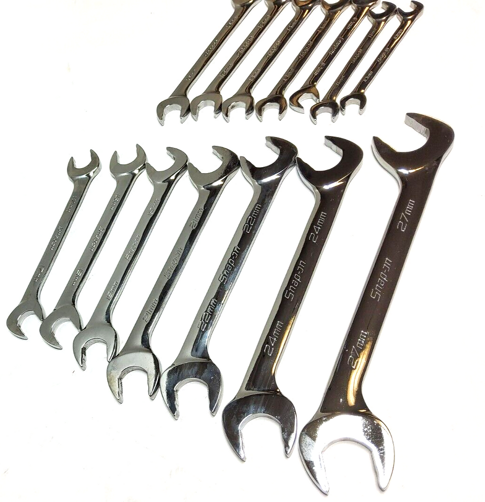 Thumbnail: New Snap-on™ 10 to 27 mm 14pc Four Way Angled Head Offset Wrench Set + SBXM605