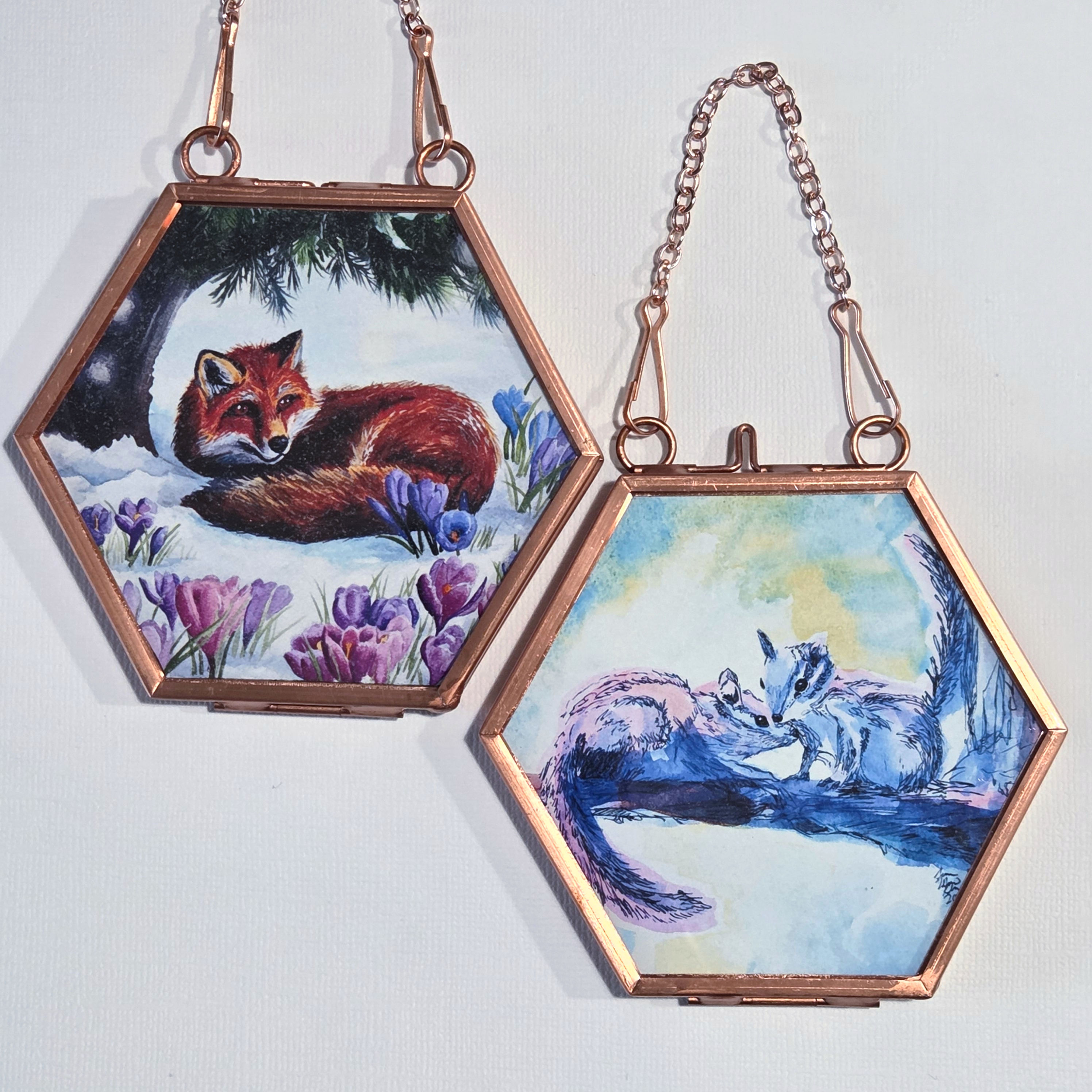 Fox / Chipmunk Hexagonal Ornament