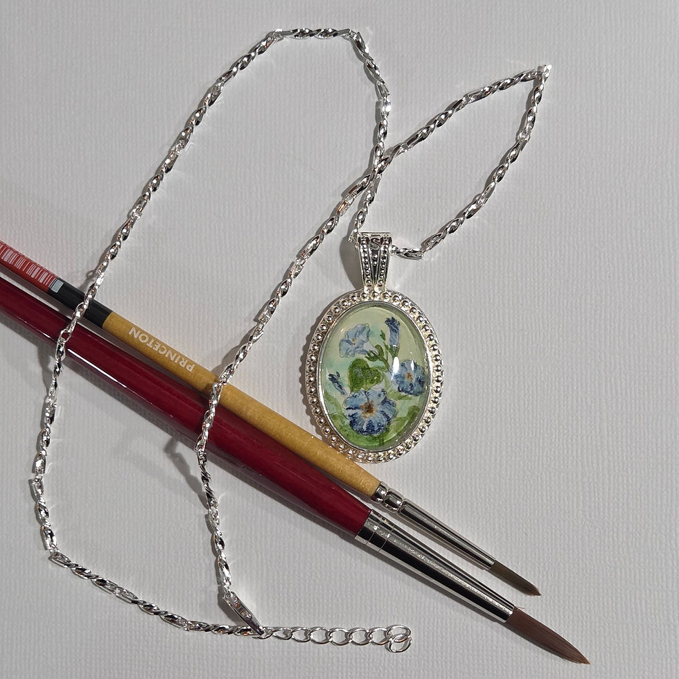 Thumbnail: Hand-painted Watercolor Necklace- Morning's Glory