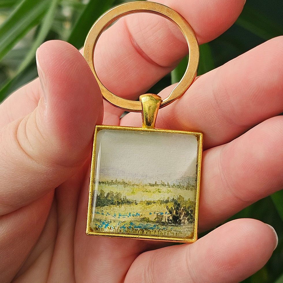 Thumbnail: Overlooking Lancaster: Hand-painted Watercolor Keychain