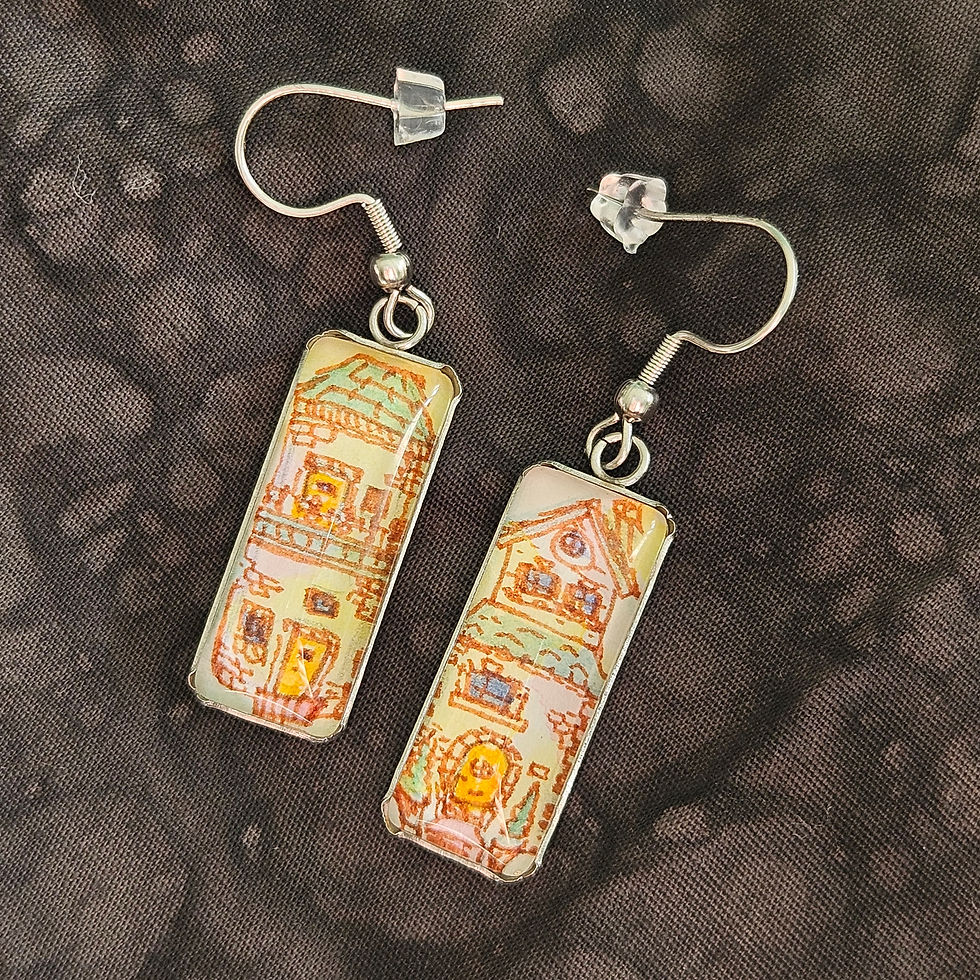 Thumbnail: Missing You: Hand-painted Watercolor Earrings