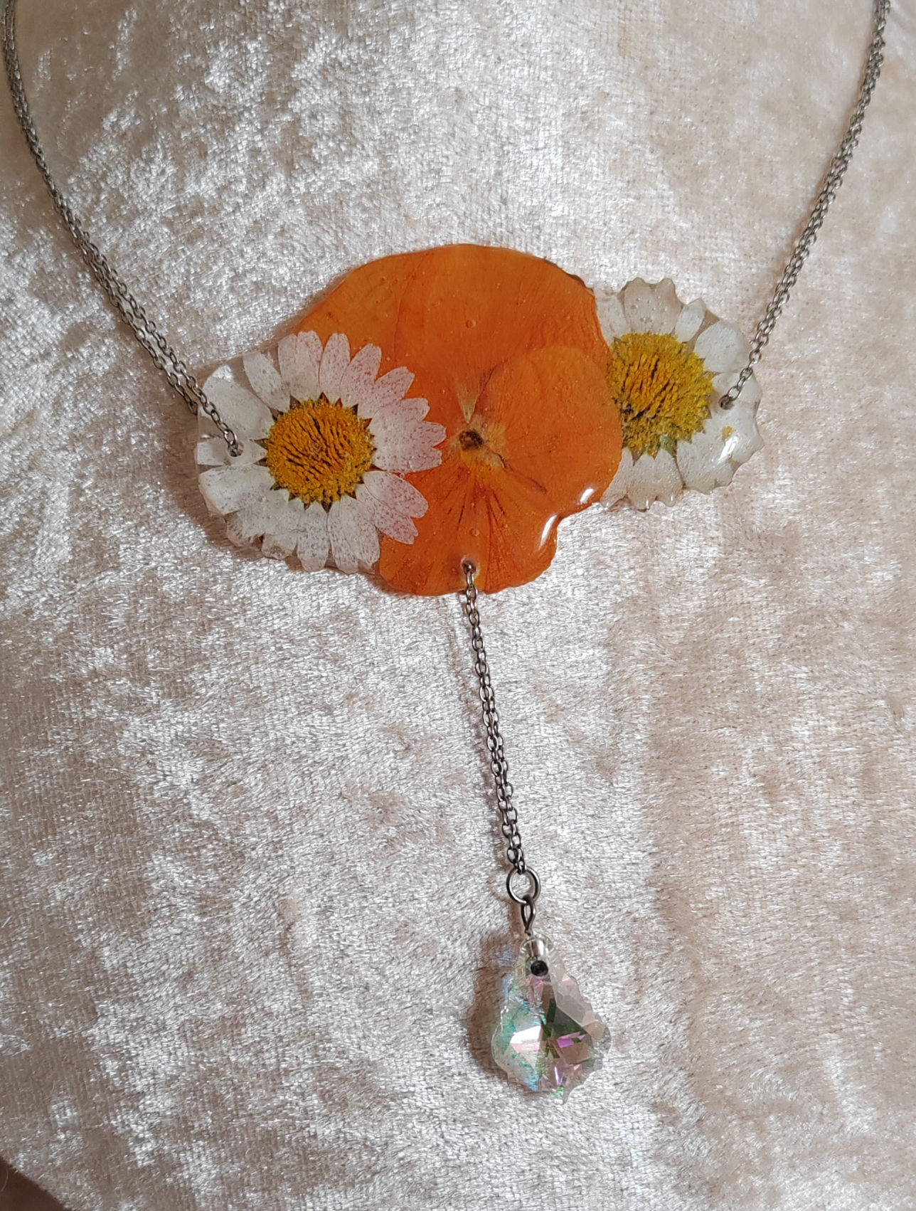 Trio de fleurs argenté