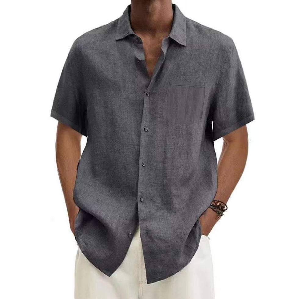 Thumbnail: LOXMERE Turn-Down Linen Summer Shirt