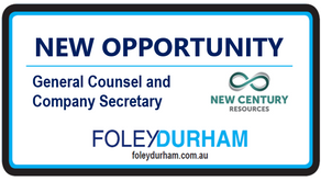 ***NEW OPPORTUNITY*** General Counsel & Company Secretary