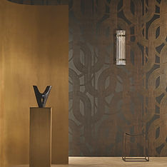 花帛 Fabutic - CASAMANCE - ODEON - 裝飾藝術風格麂皮壁布，展現 Art Deco 金屬拱門圖騰與奢華麂皮質感。