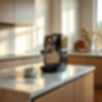 Luxury espresso machine on a marble kitchen counter in a design-forward home 2026