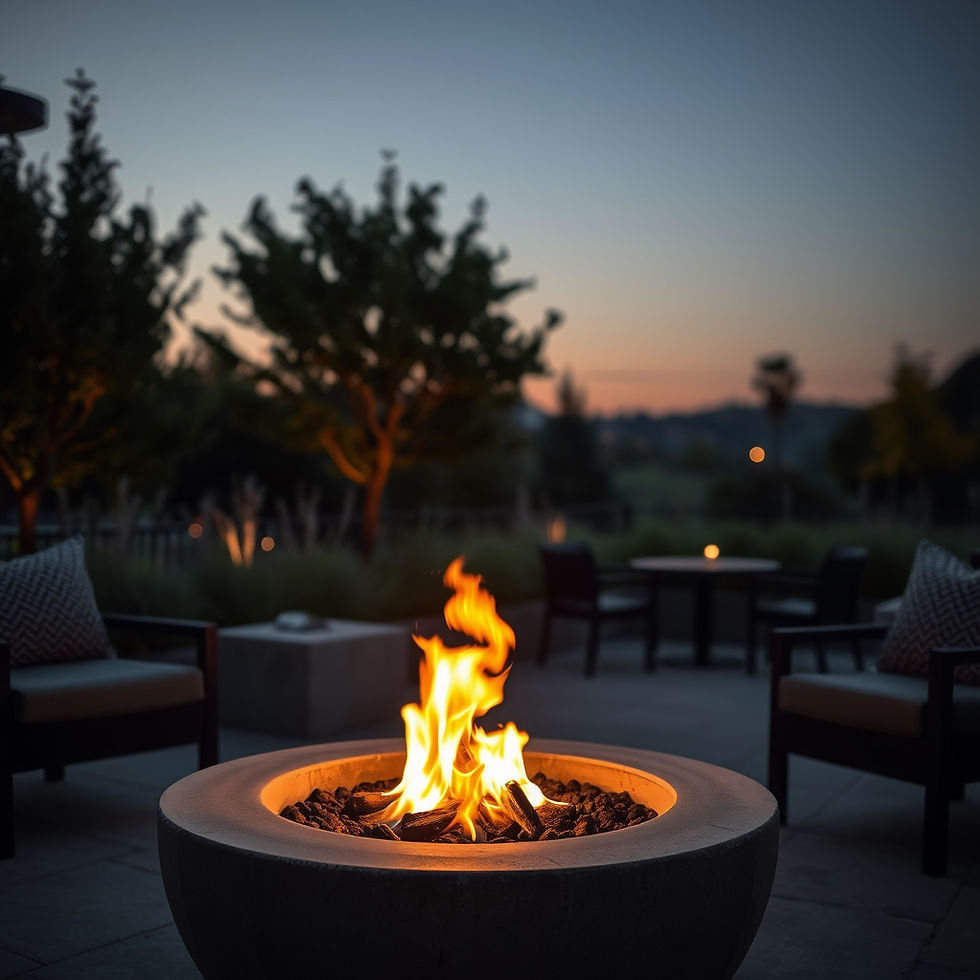 Luxury outdoor fire feature at dusk — EcoSmart Fire for the wellness estate 2026
