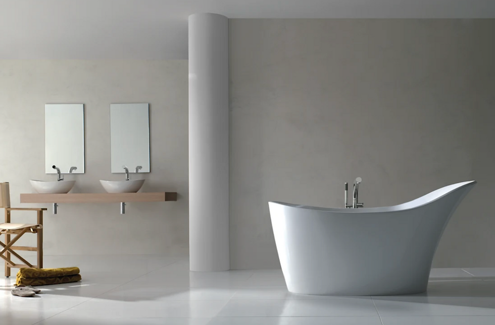 Victoria + Albert Amalfi 64" deep slipper soaking tub 2026 — $5,856, 18-inch water depth, 75 gallons, Ferguson Home