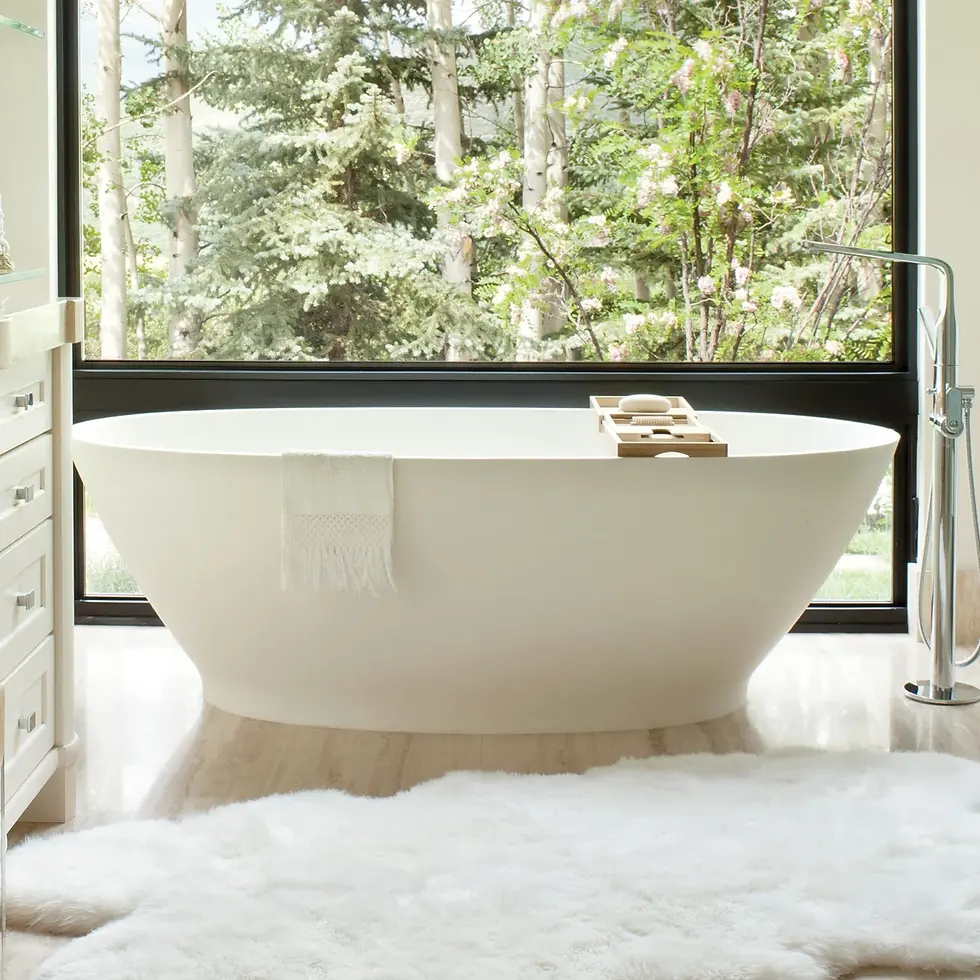 MTI Baths Alissa 71" freestanding soaking tub 2026 — $6,922.50, SculptureStone, lifetime warranty, made in USA, Ferguson Home