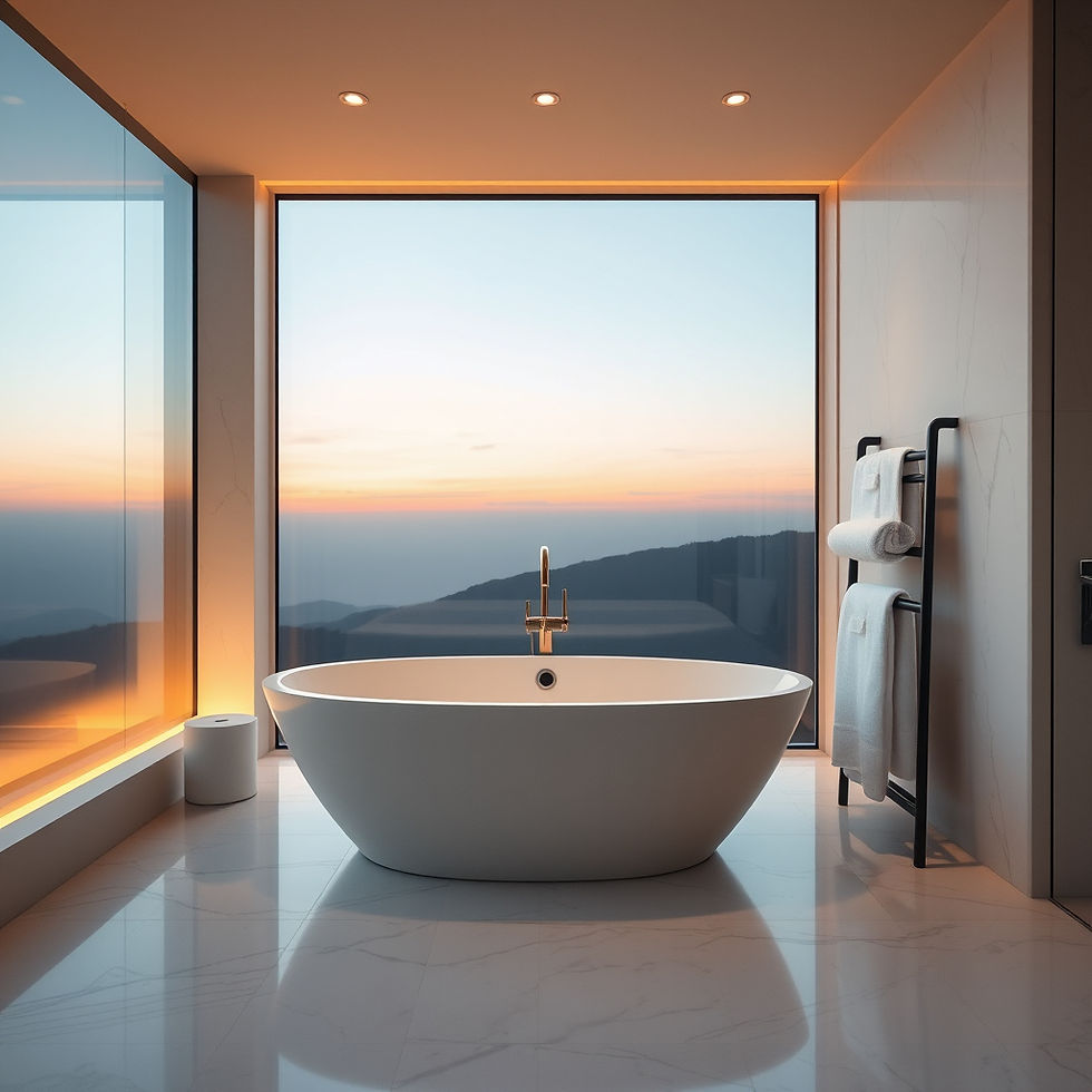 Luxury freestanding soaking tub in home spa suite 2026 — Victoria + Albert and MTI Baths at Ferguson Home