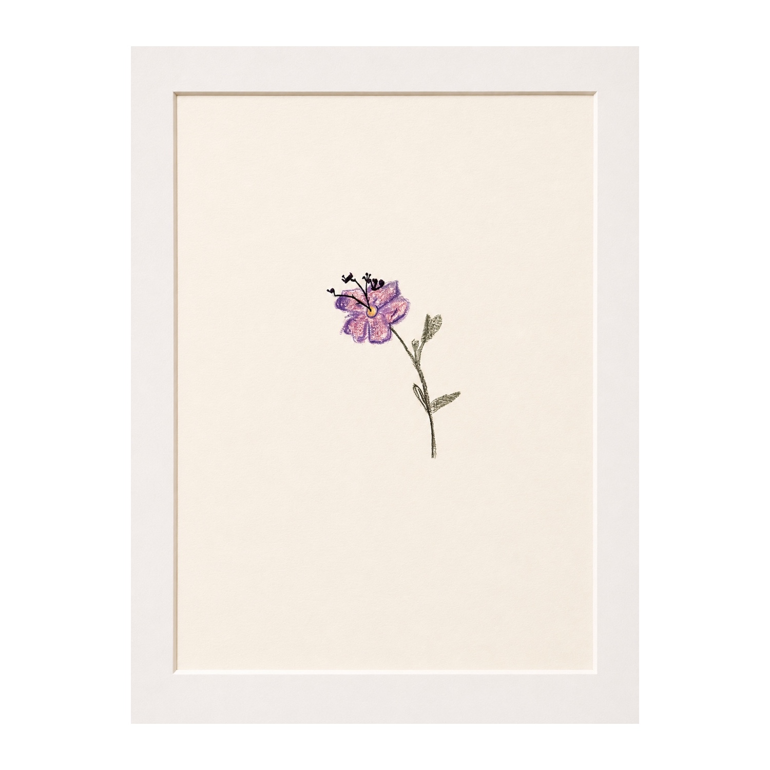 A small violet drawing whose center grows into the Hebrew letters spelling Shaddai.