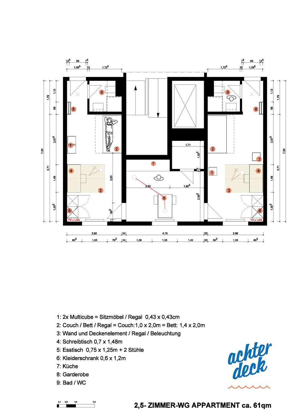 Grundriss WG-Appartement