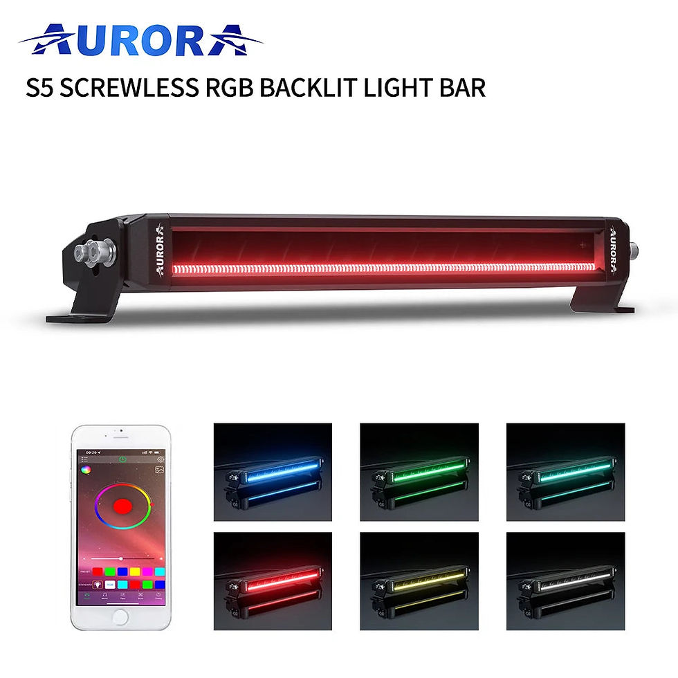 Thumbnail: AURORA Screwless 20-Inch Offroad Driving DRL RGB LED Light Bar