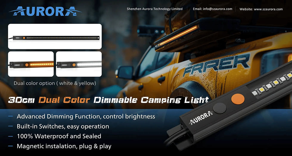 Thumbnail: Aurora Outdoor 300 mm LED Dimmable Camping Light - White & Amber