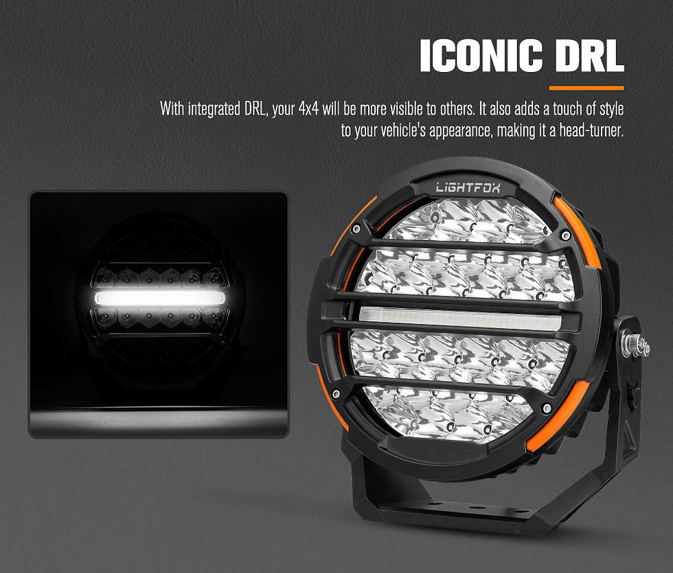 Thumbnail: Lightfox Pair - 9 Inch Osram LED Driving Light with DRL