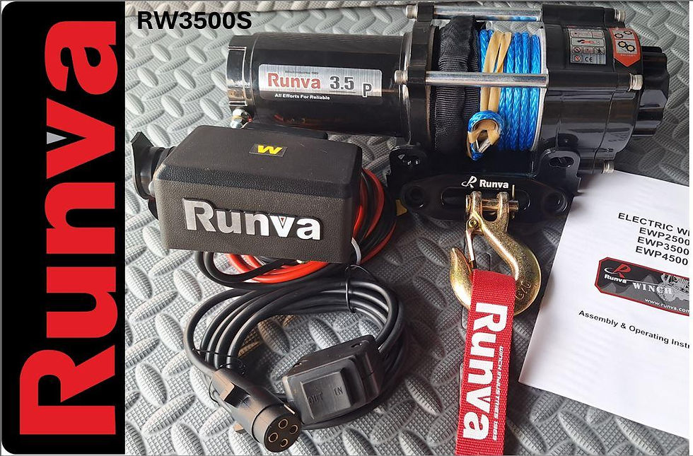 Thumbnail: Runva Winch 12V with Synthetic Rope (3 500LBS = 1 588KG)