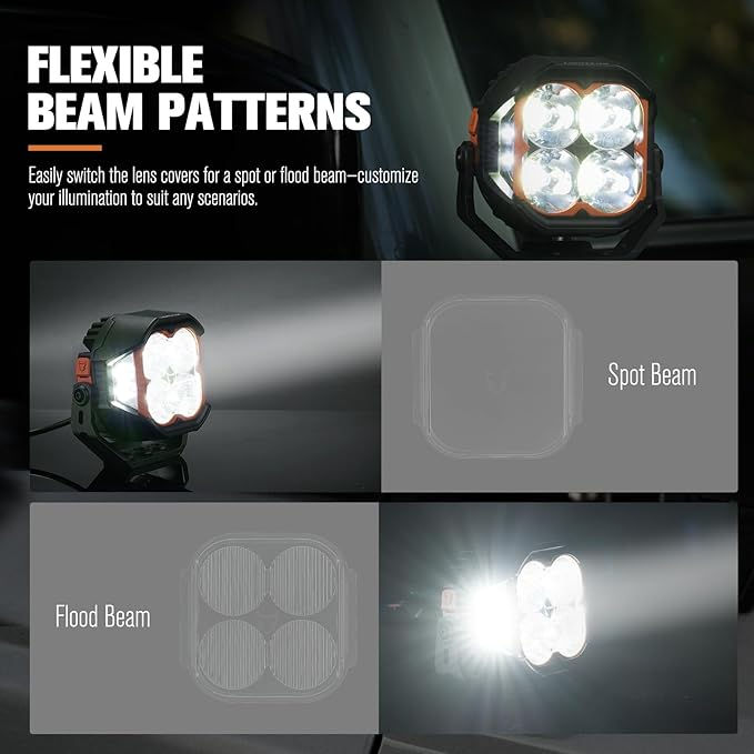 Thumbnail: Lightfox Pair 5 Inch Cygnus LED Pod Lights with Side Light