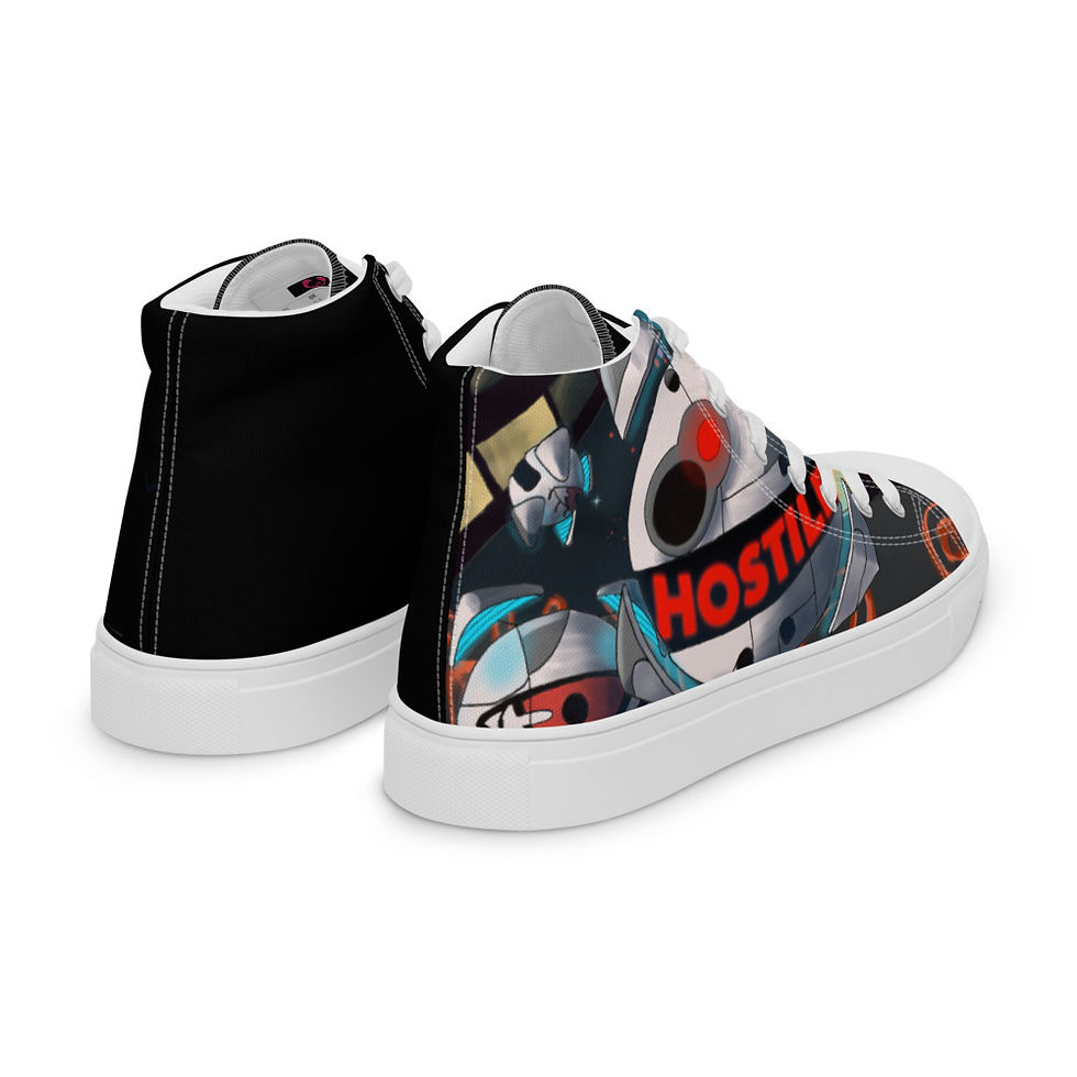 Thumbnail: Attack of the Drones Women’s high top canvas shoes