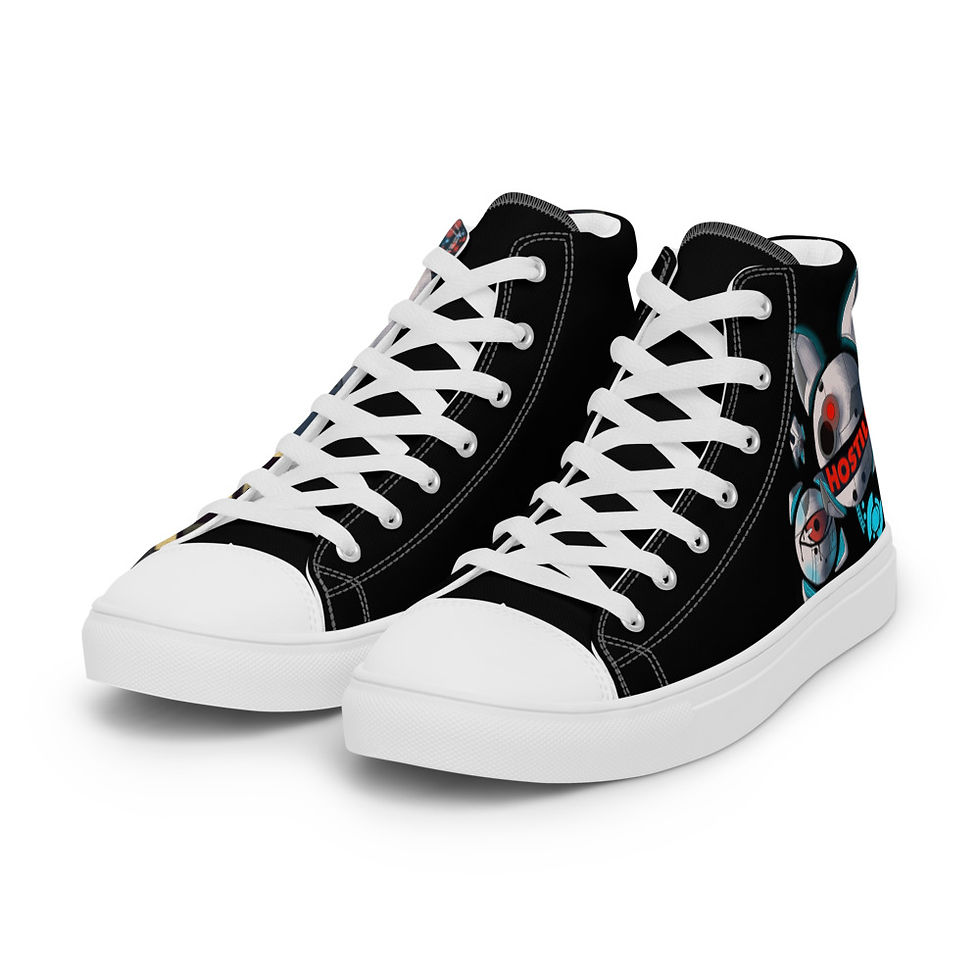Thumbnail: Attack of the Drones Men’s high top canvas shoes