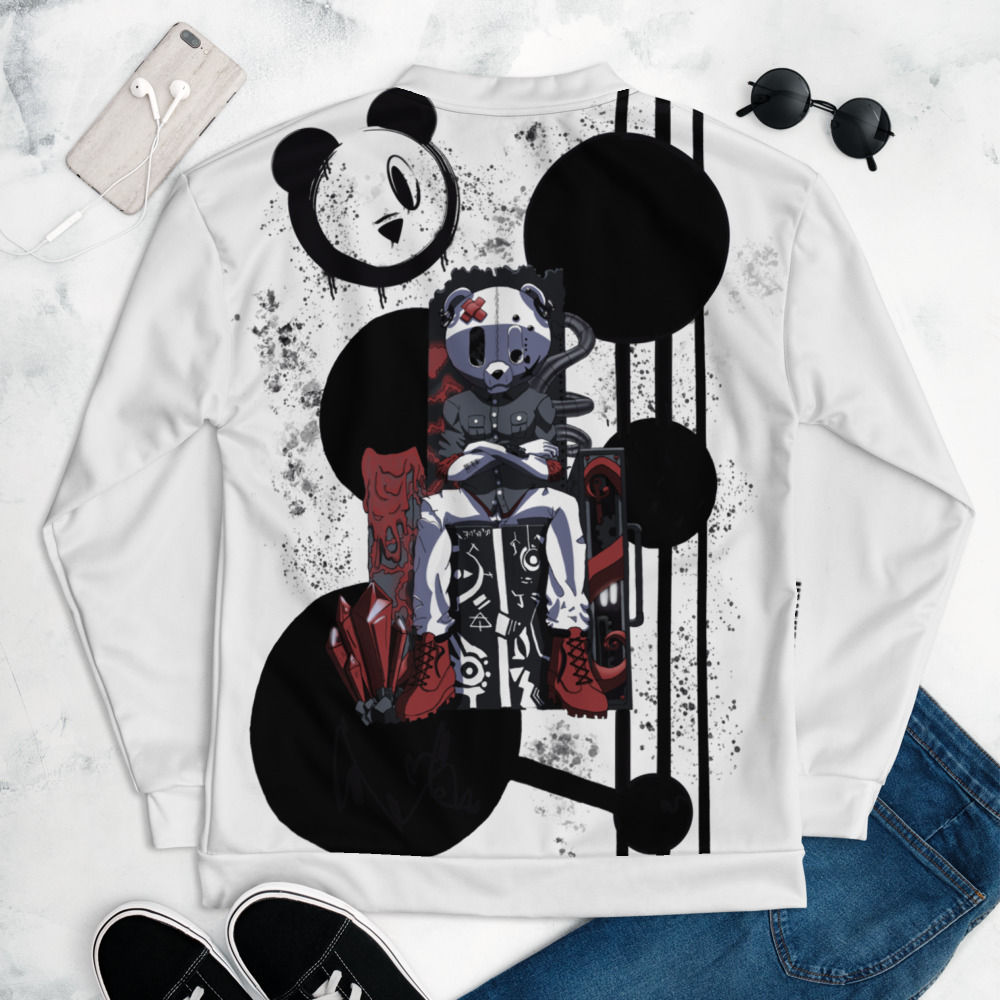 Daichi White Unisex Bomber Jacket