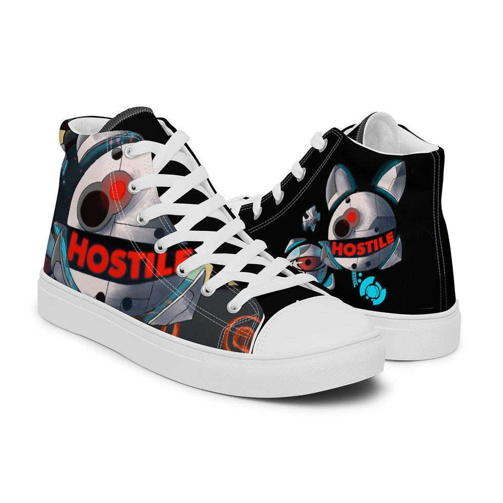 Thumbnail: Attack of the Drones Women’s high top canvas shoes