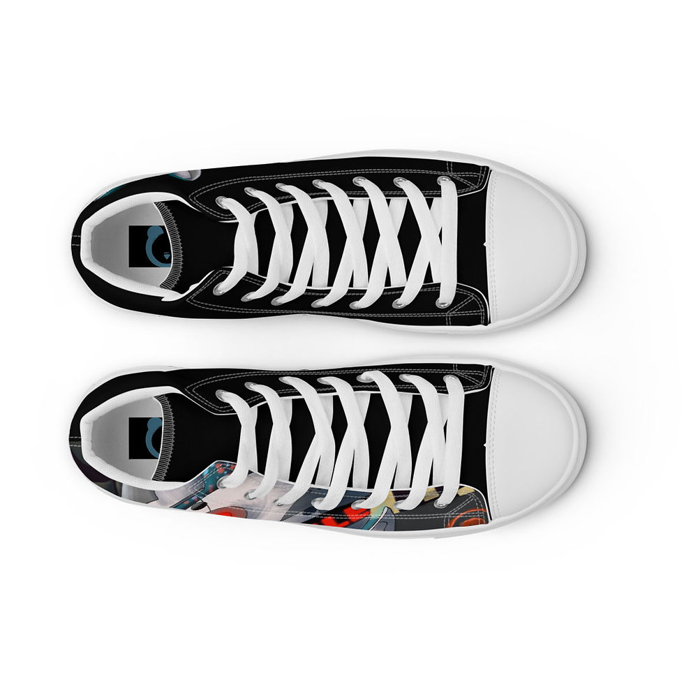 Thumbnail: Attack of the Drones Men’s high top canvas shoes
