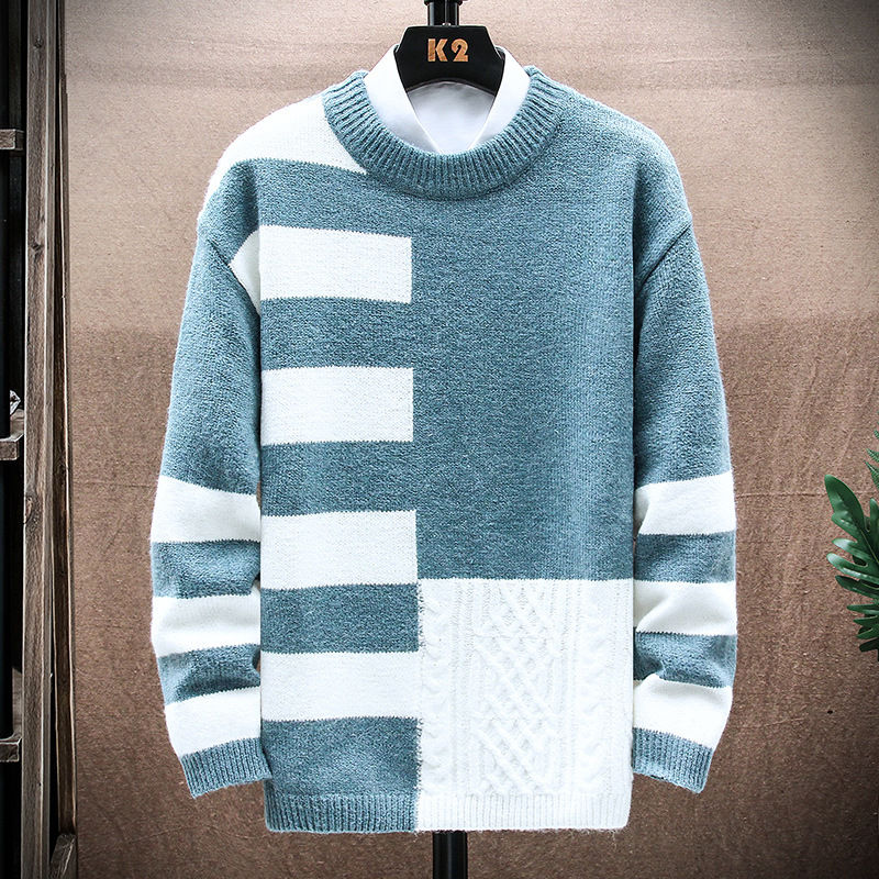 Thumbnail: Men Casual Round Neck Long-sleeved Sweater