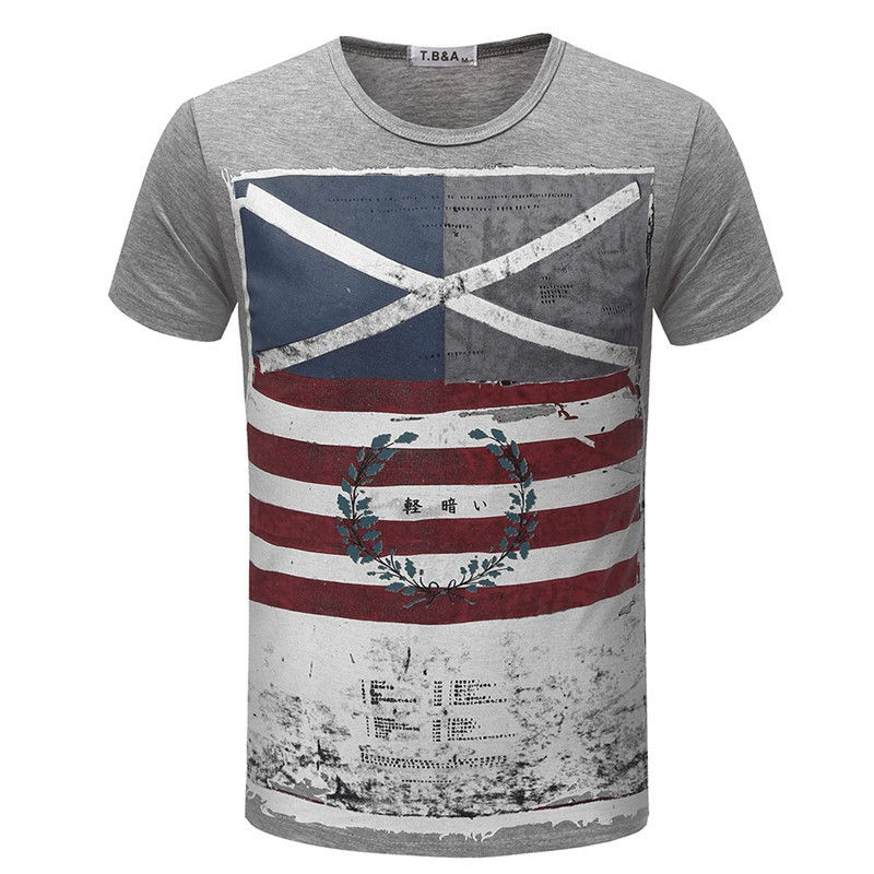 Thumbnail: Cross Border Goods, Short Sleeved T-shirt Repair, Male Rice Character Flag