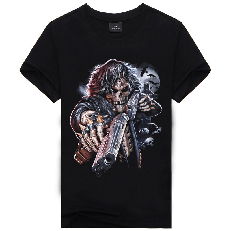 Thumbnail: Summer Men T-shirt 3D Print Nightmare Tiger Short-Sleeved Casual Tops Tees Men's